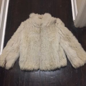 Saga Fox Fur Coat White Sable Size Small